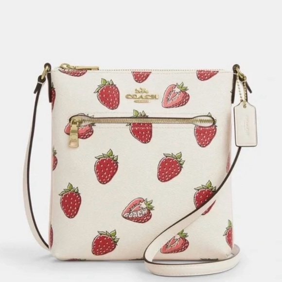 Coach Handbags - COACH MINI ROWAN FILE BAG WITH STRAWBERRY PRINT